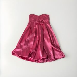 Windsor Coquette Bow Strapless Pink Mini Dress Sabrina Carpenter Girly Women's S